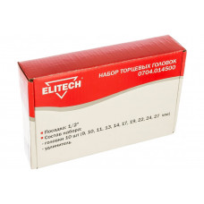 Набор ударных 6-гранных торцевых головок (10 шт; 9-27 мм; 1/2) Elitech 0704.014500